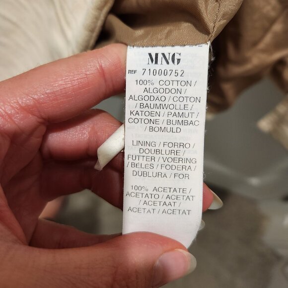 Womens Vintage Mango Double Breasted Long Coat, Cream - Picture 13 of 16